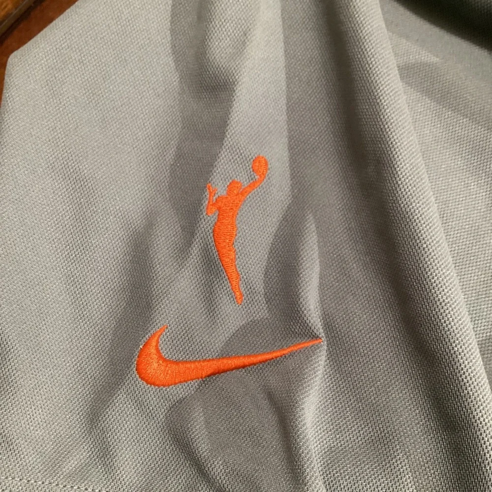 Nike WNBA Phoenix Mercury‎ Dri-Fit Polo Shirt XL Gray Embroidered Logo Athletic